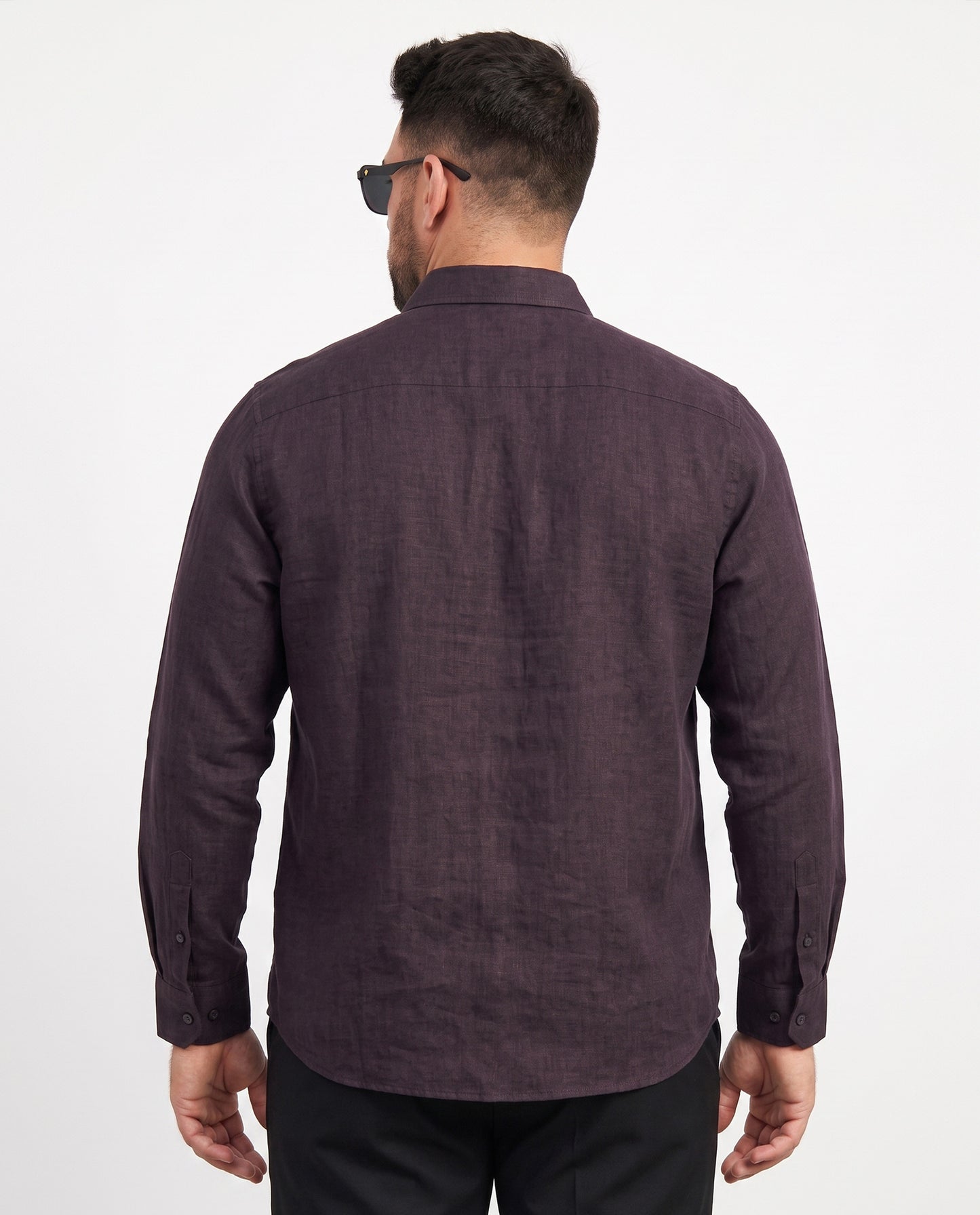 Men's Burgundy Cotton Lenin Shirt