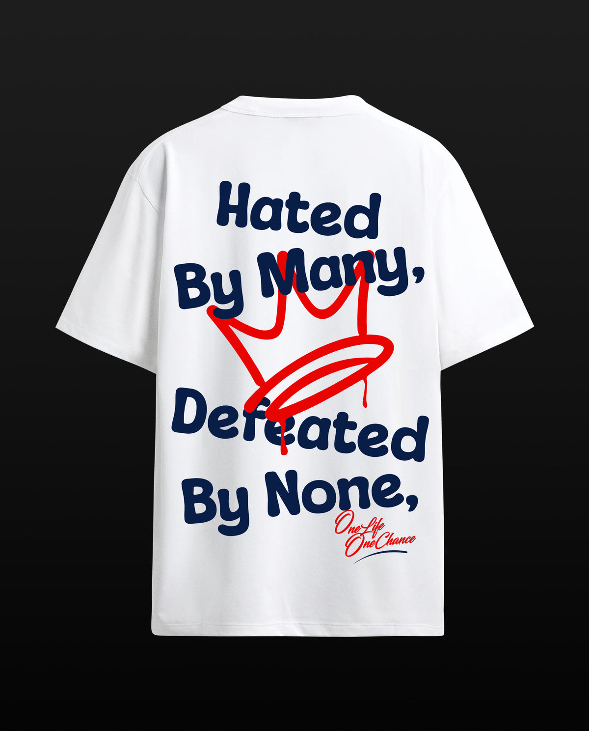 Hated by Many - Men Regular Fit Tees (White)