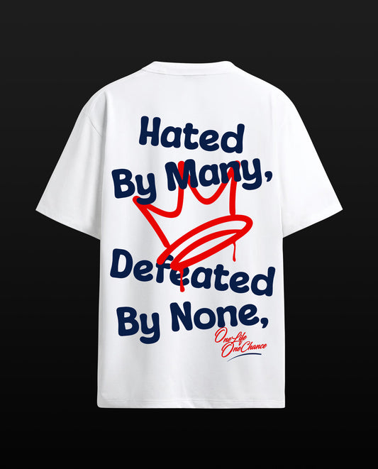 Hated by Many - Men Regular Fit Tees (White)