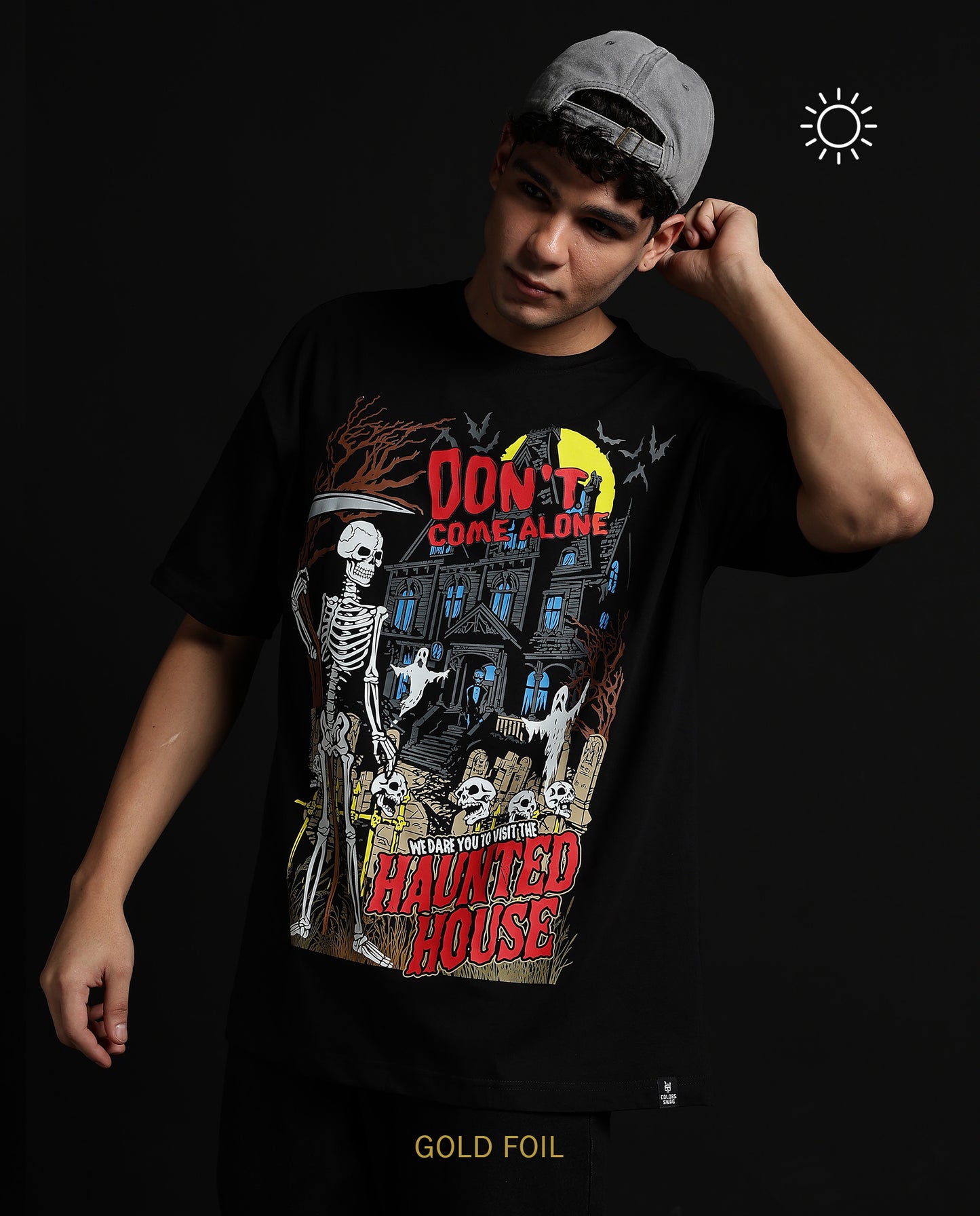 Haunted House - Premium Men Oversized Tees