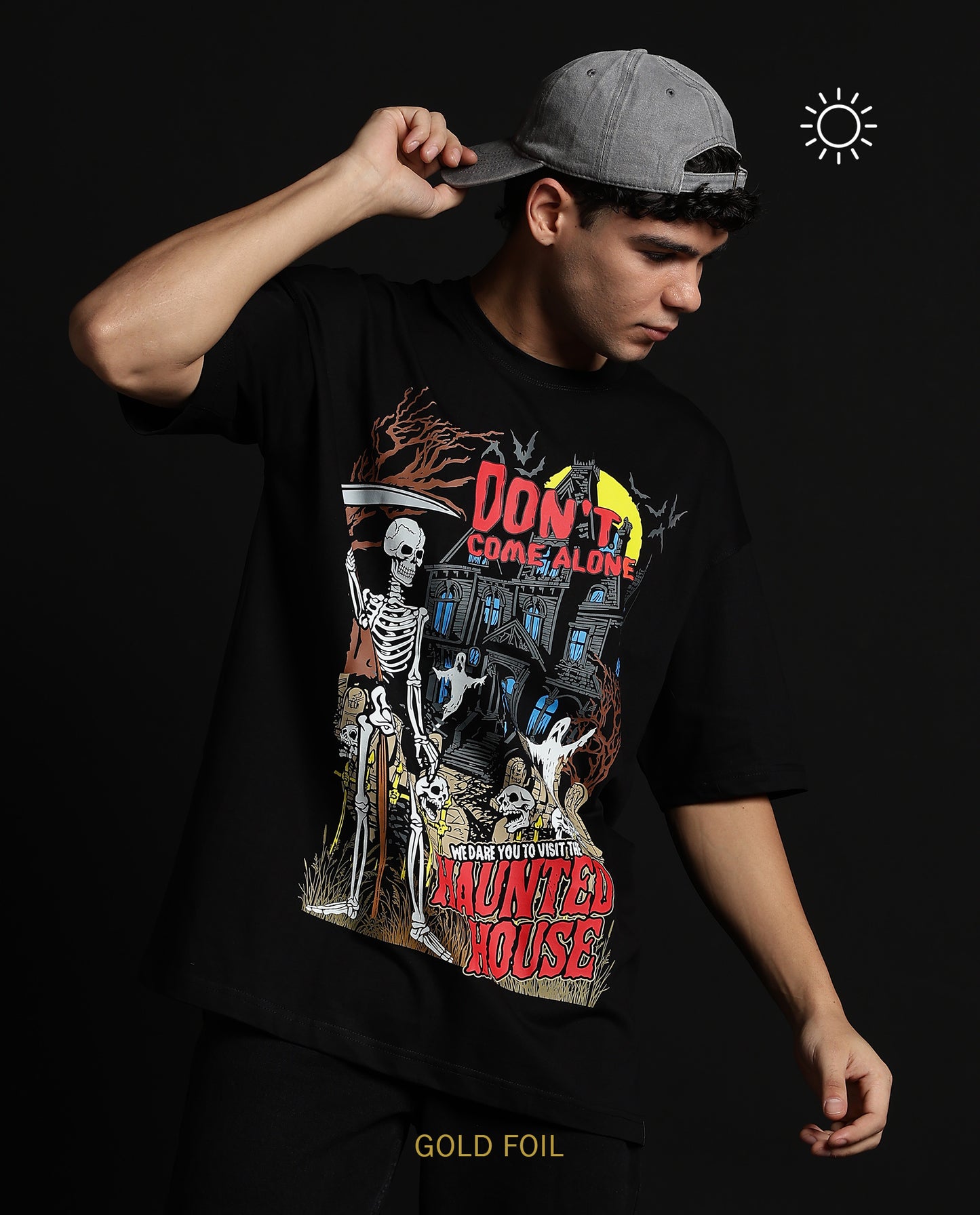 Haunted House - Premium Men Oversized Tees