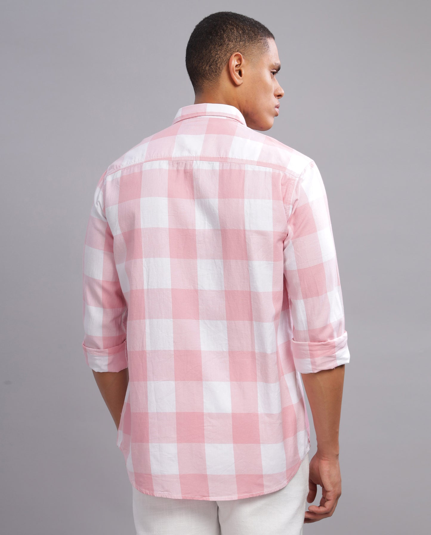 Men’s Checked Slim Fit Shirt - Pink
