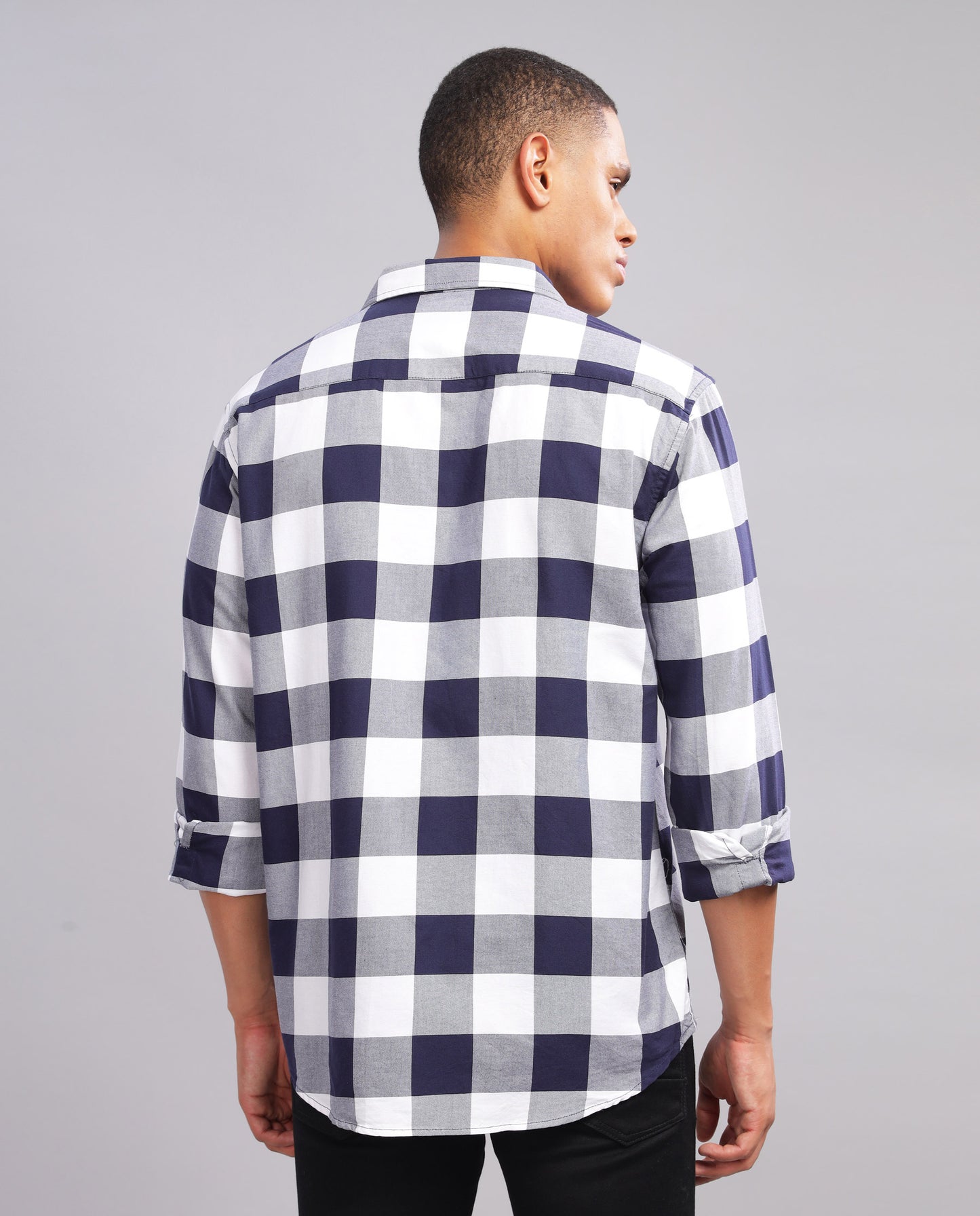 Men's  Oxford Checked Slim Fit Shirt - (Violet)