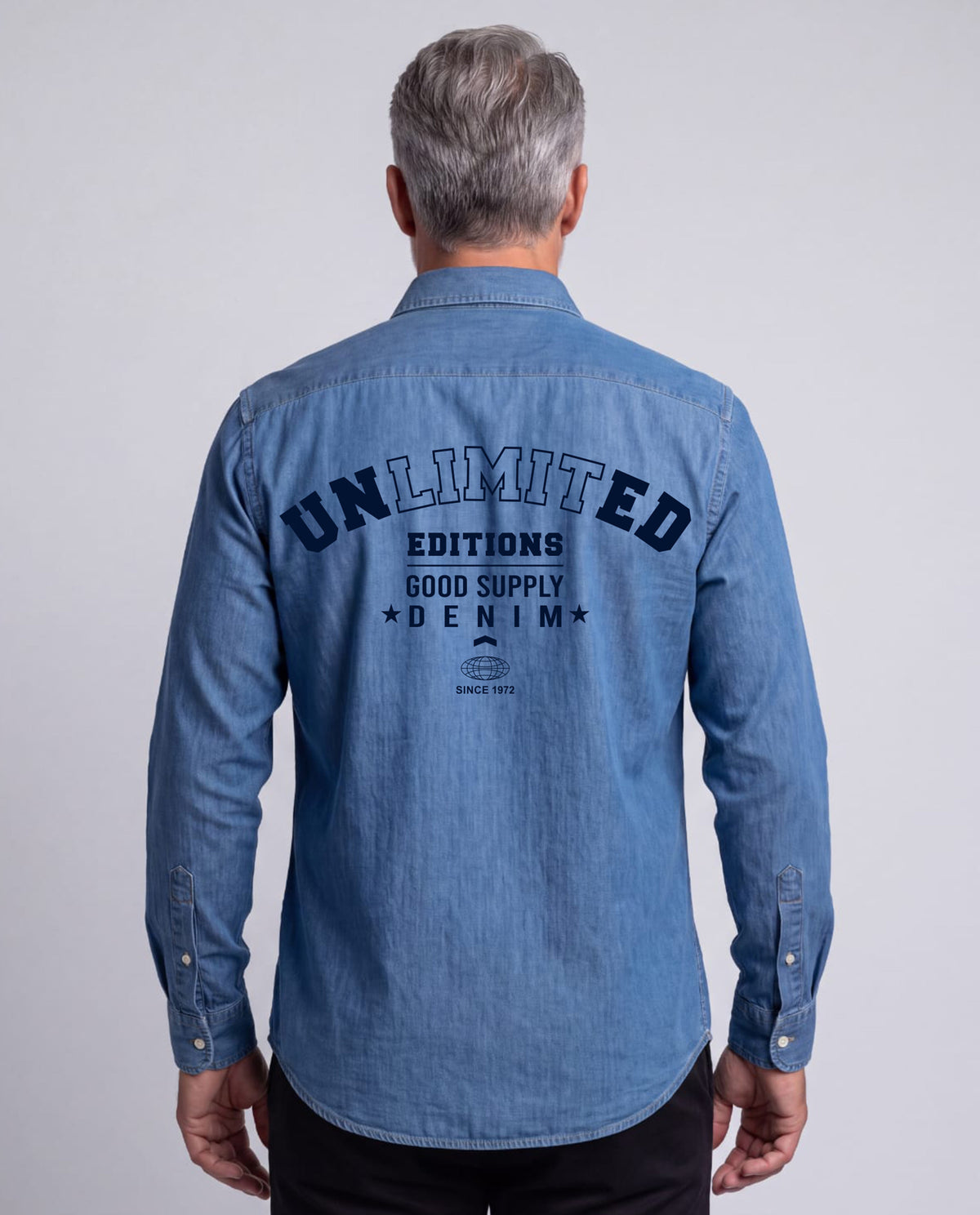 Washed Denim Shirt (Mid Blue)