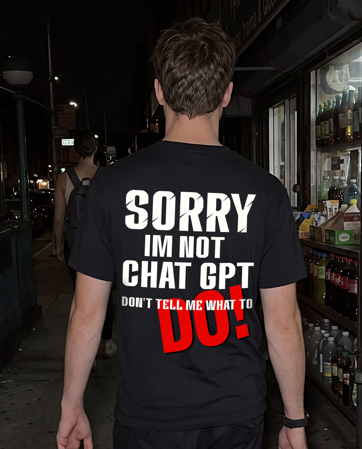 Sorry I am not chat gpt - Men Regular Fit Tees (Black)