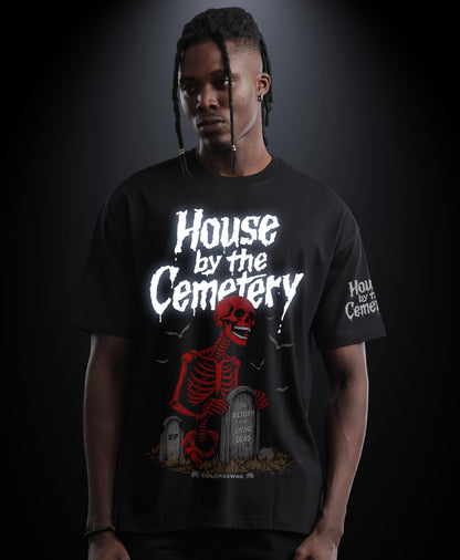 House by the cemetery - Premium Men Oversized Tees