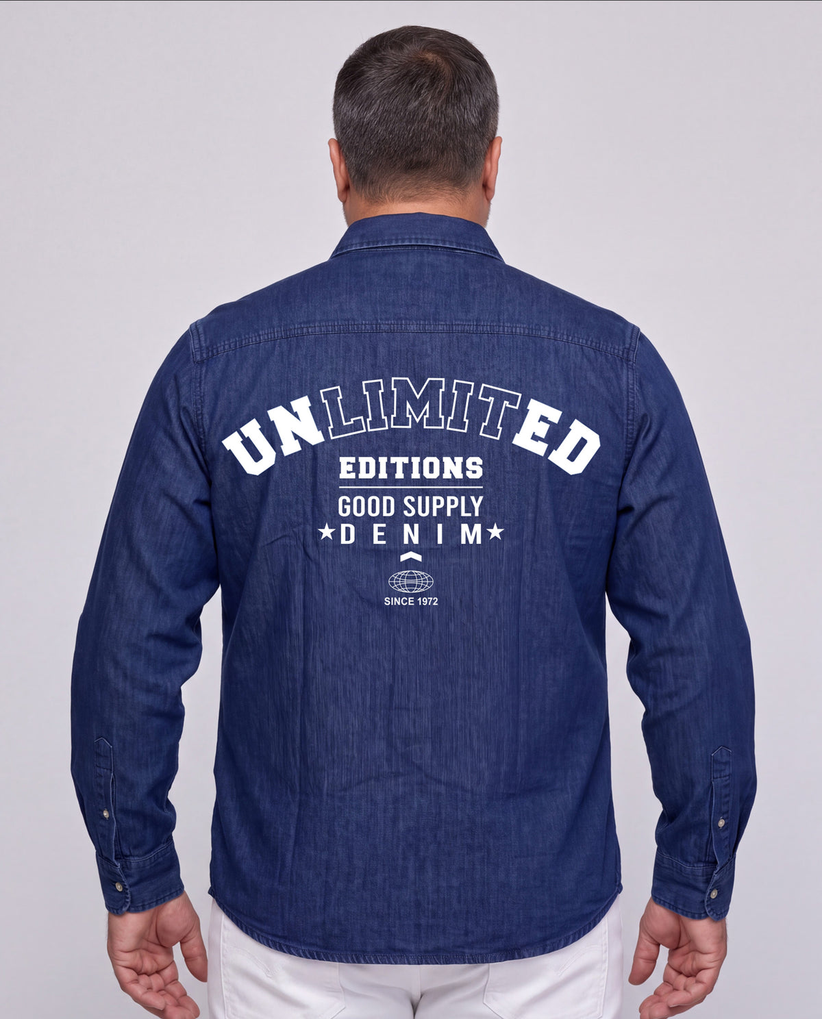 Washed Denim Shirt (Dark Blue)