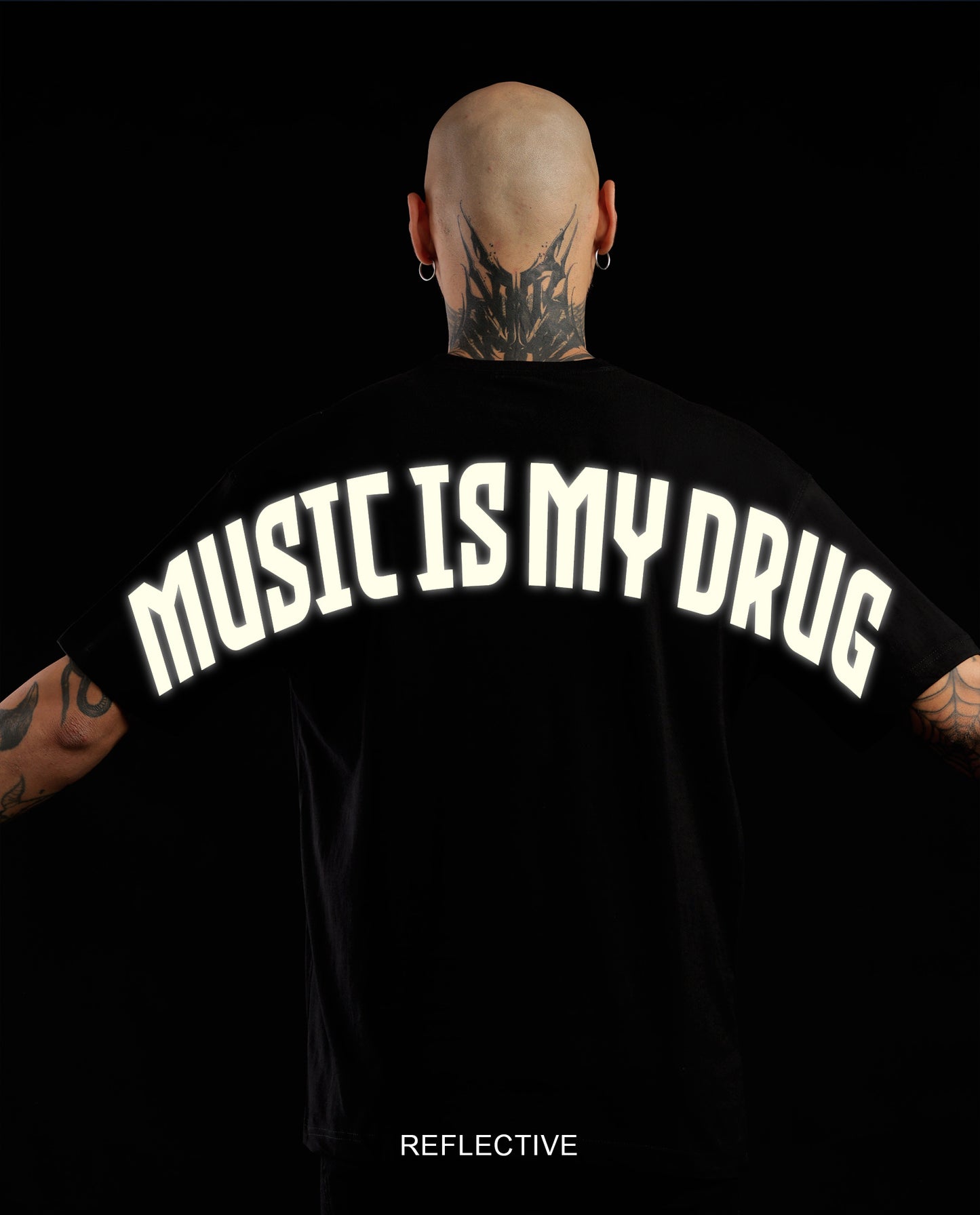 Reflect Music is my Drug Silver - Men Regular Fit Tees