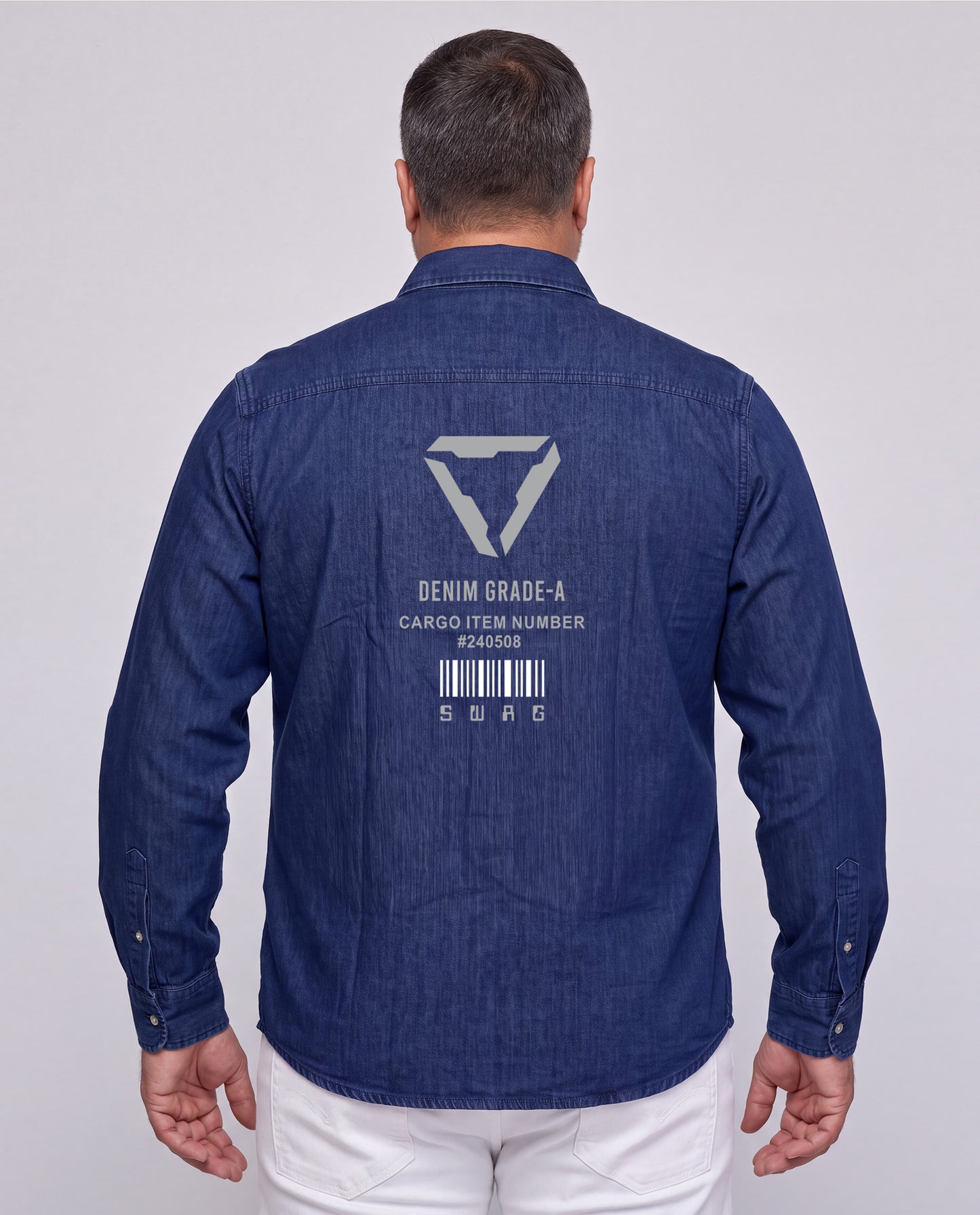 Washed Denim Shirt (Dark Blue)