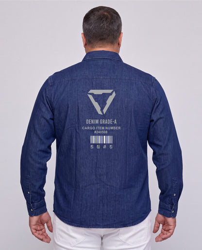 Washed Denim Shirt (Dark Blue)