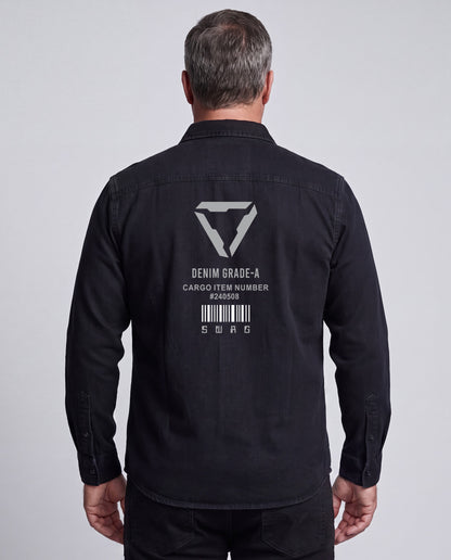 Blue Washed Denim Shirt (Black)