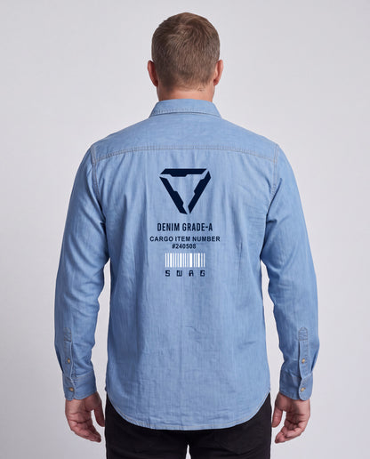 Washed Denim Shirt (Ice Blue)