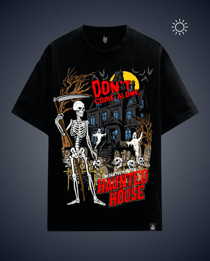 Haunted House - Premium Men Oversized Tees