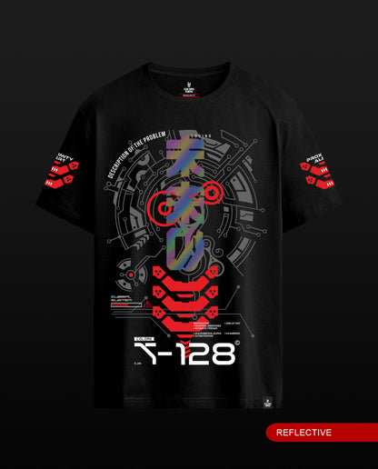 Proximity Alert - Black Regular Fit Reflective T-shirt