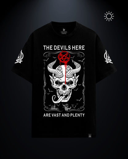 The Devils Here - Premium Men Oversized Tees