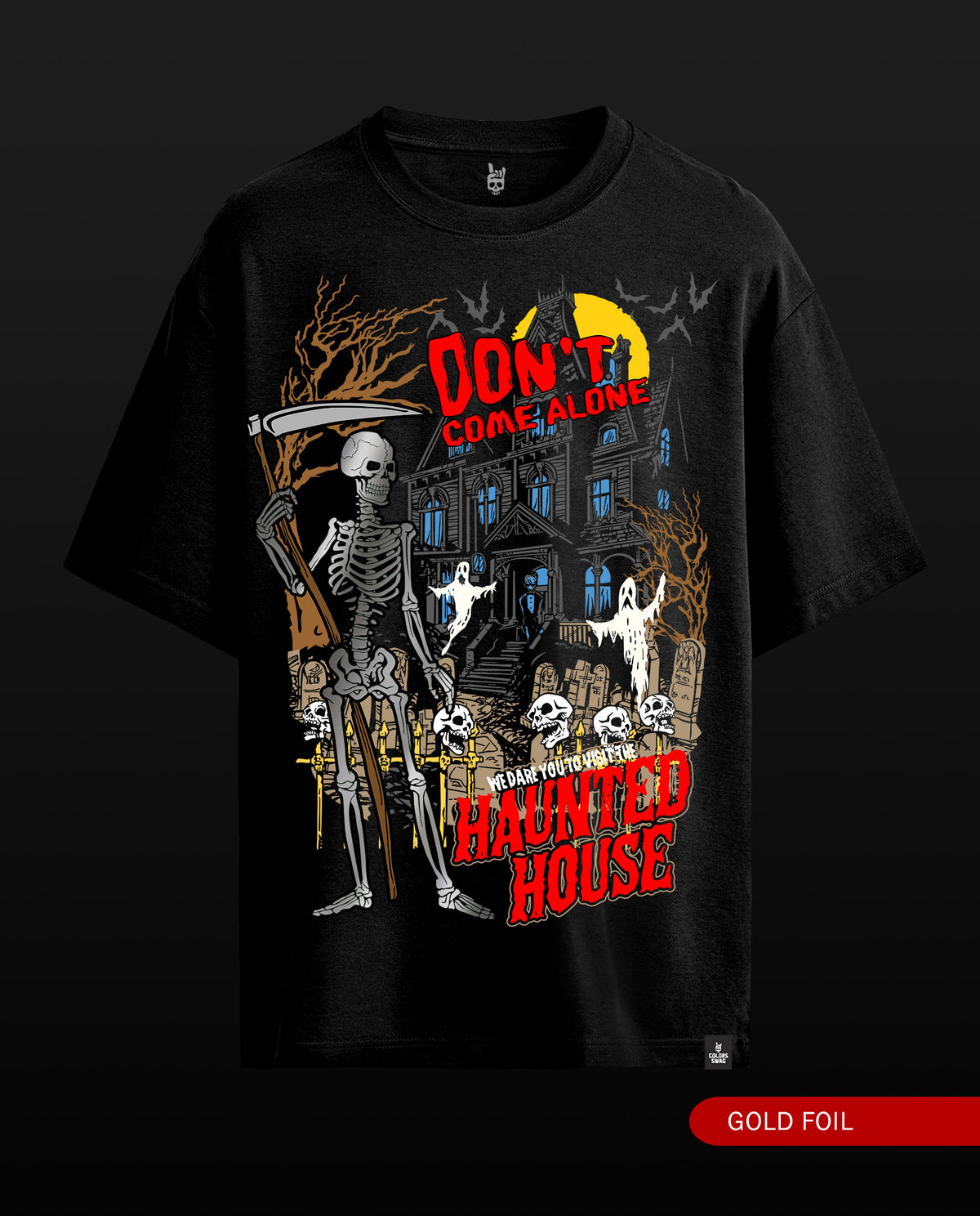 Haunted House - Premium Men Oversized Tees