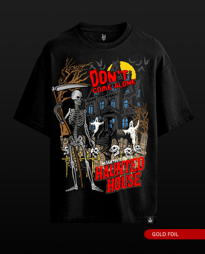 Haunted House - Premium Men Oversized Tees