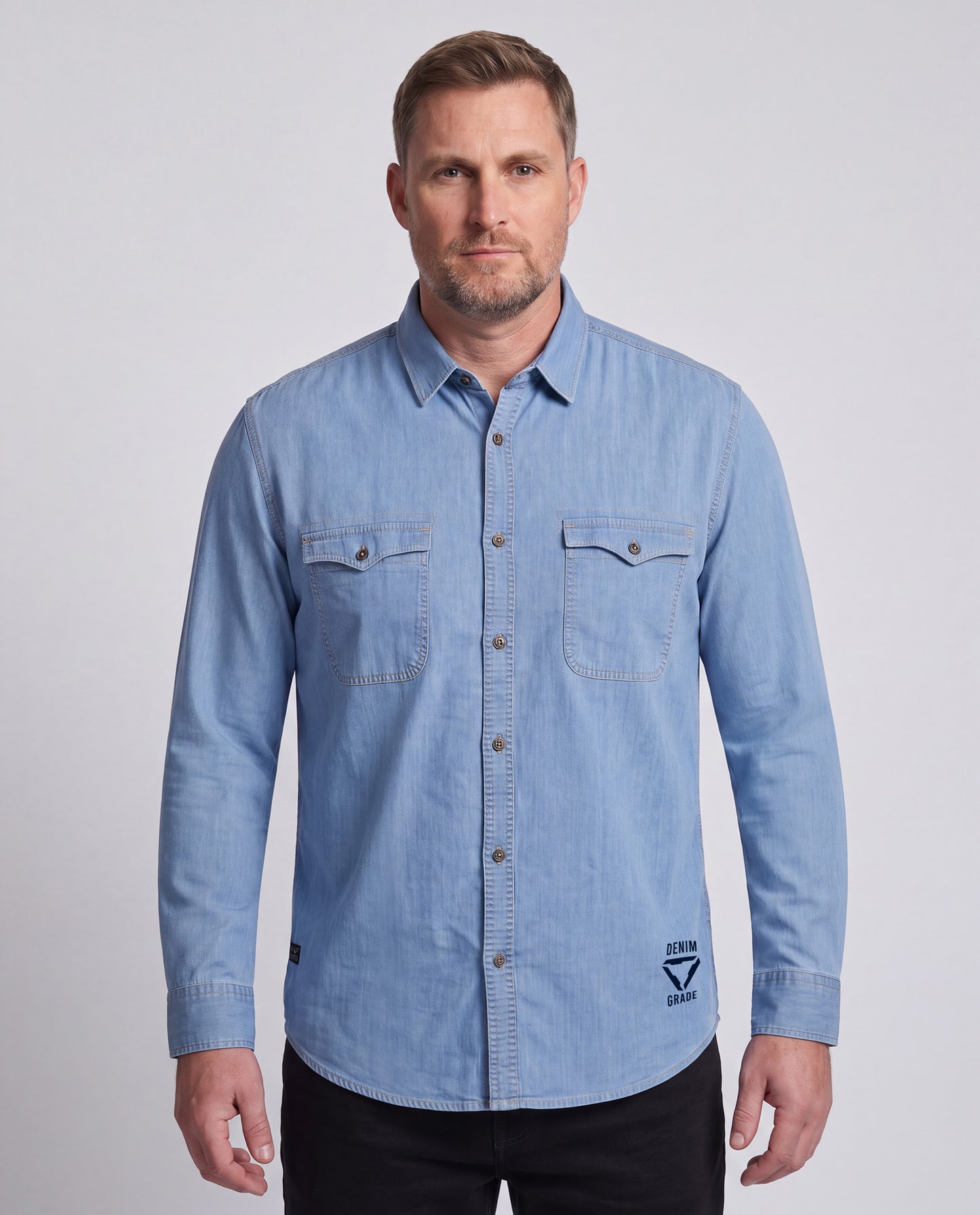 Washed Denim Shirt (Ice Blue)