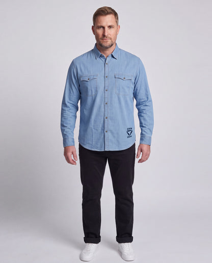 Washed Denim Shirt (Ice Blue)