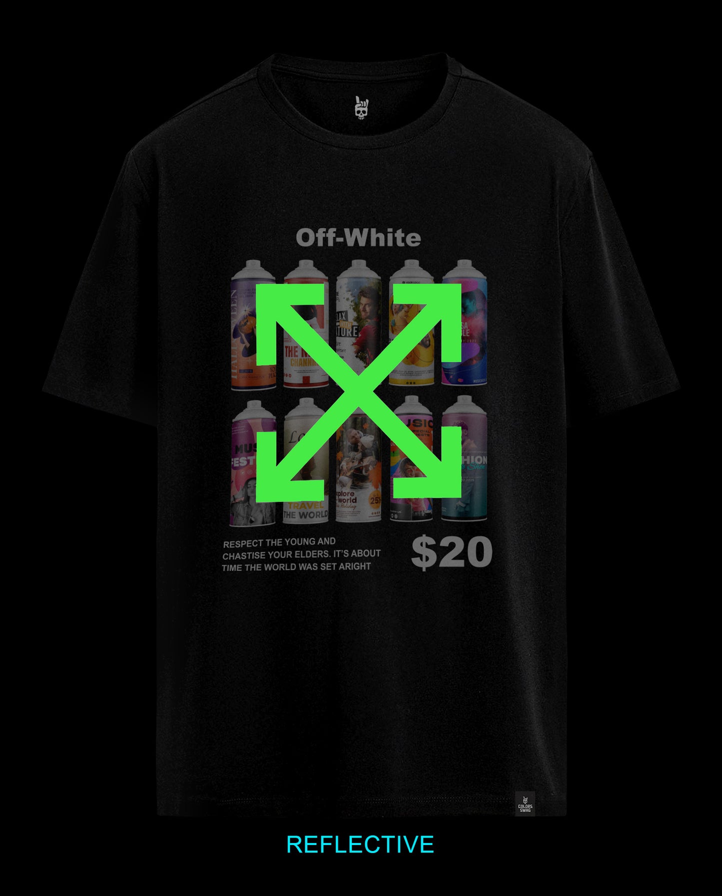 Reflect Get Black  - Men Regular Fit Tees