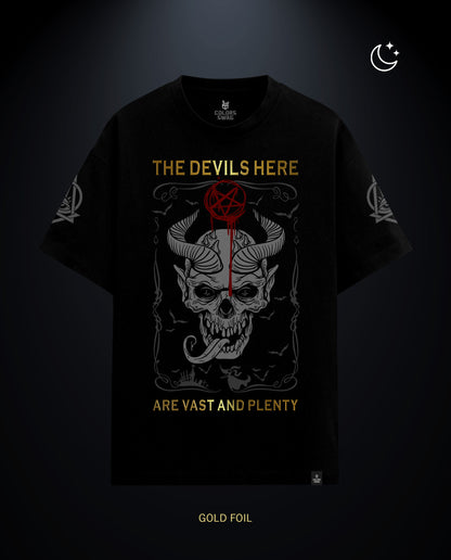 The Devils Here - Premium Men Oversized Tees