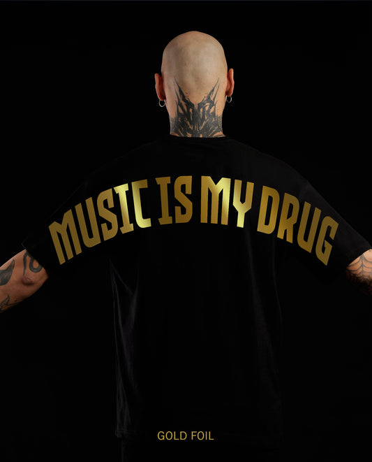 Reflect Music is my Drug Gold - Men Regular Fit Tees