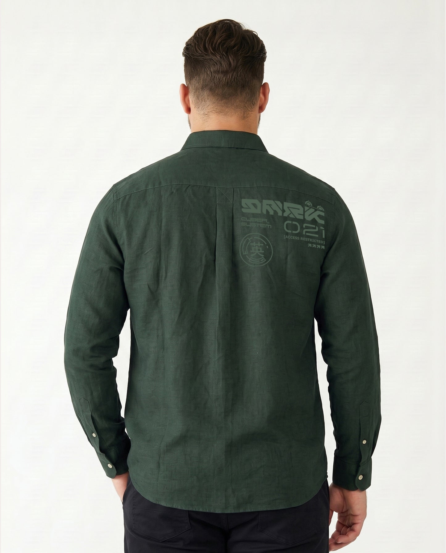 Men's Plus Size Pure Cotton Casual Shirt (Green)