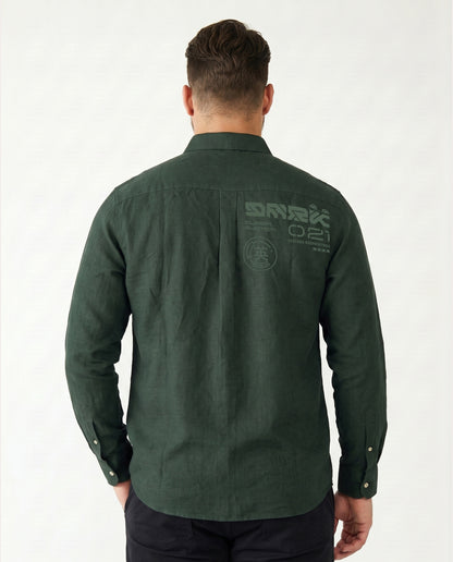 Men's Plus Size Pure Cotton Casual Shirt (Green)