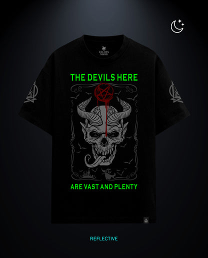 The Devils Here - Premium Men Oversized Tees