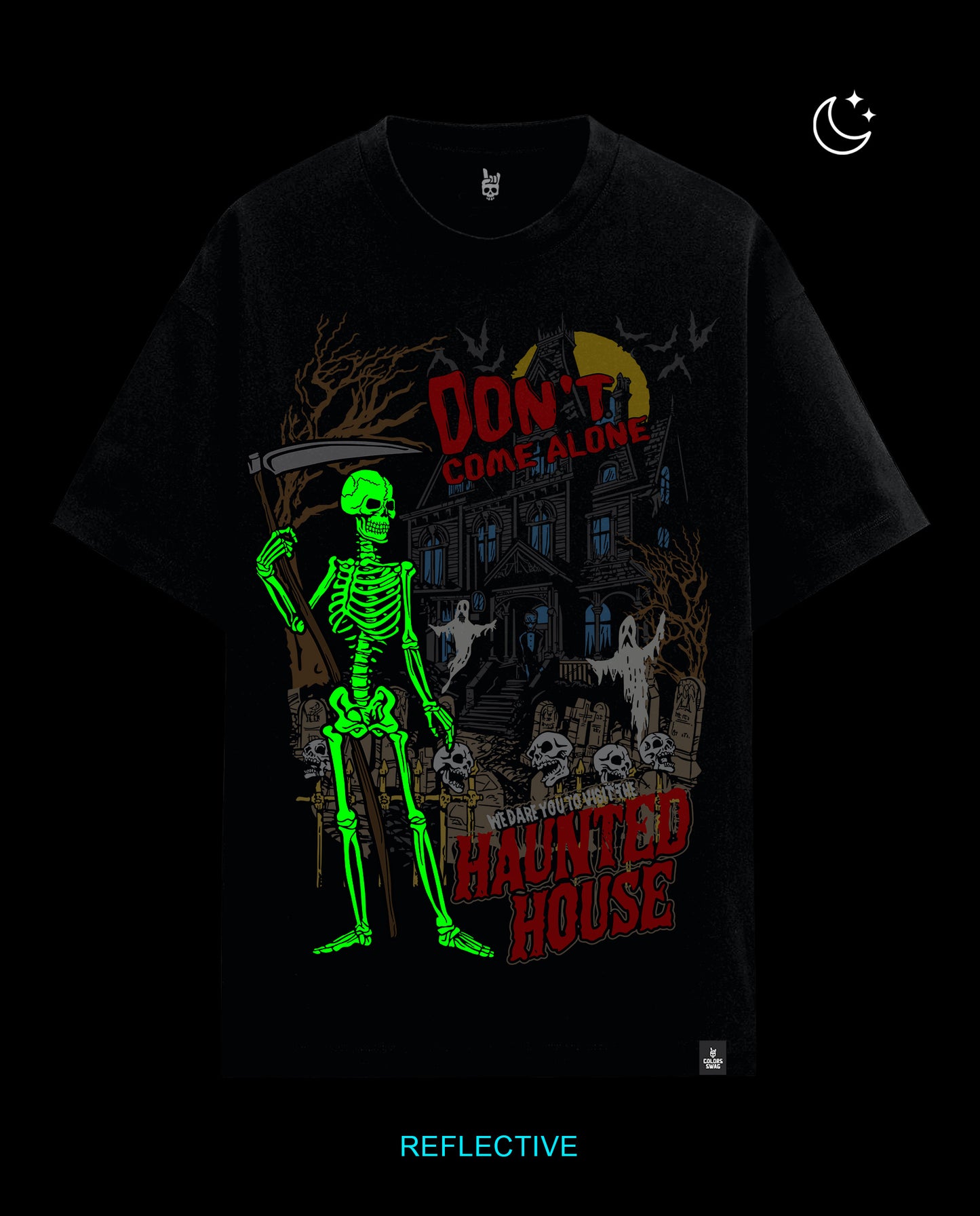 Haunted House - Premium Men Oversized Tees