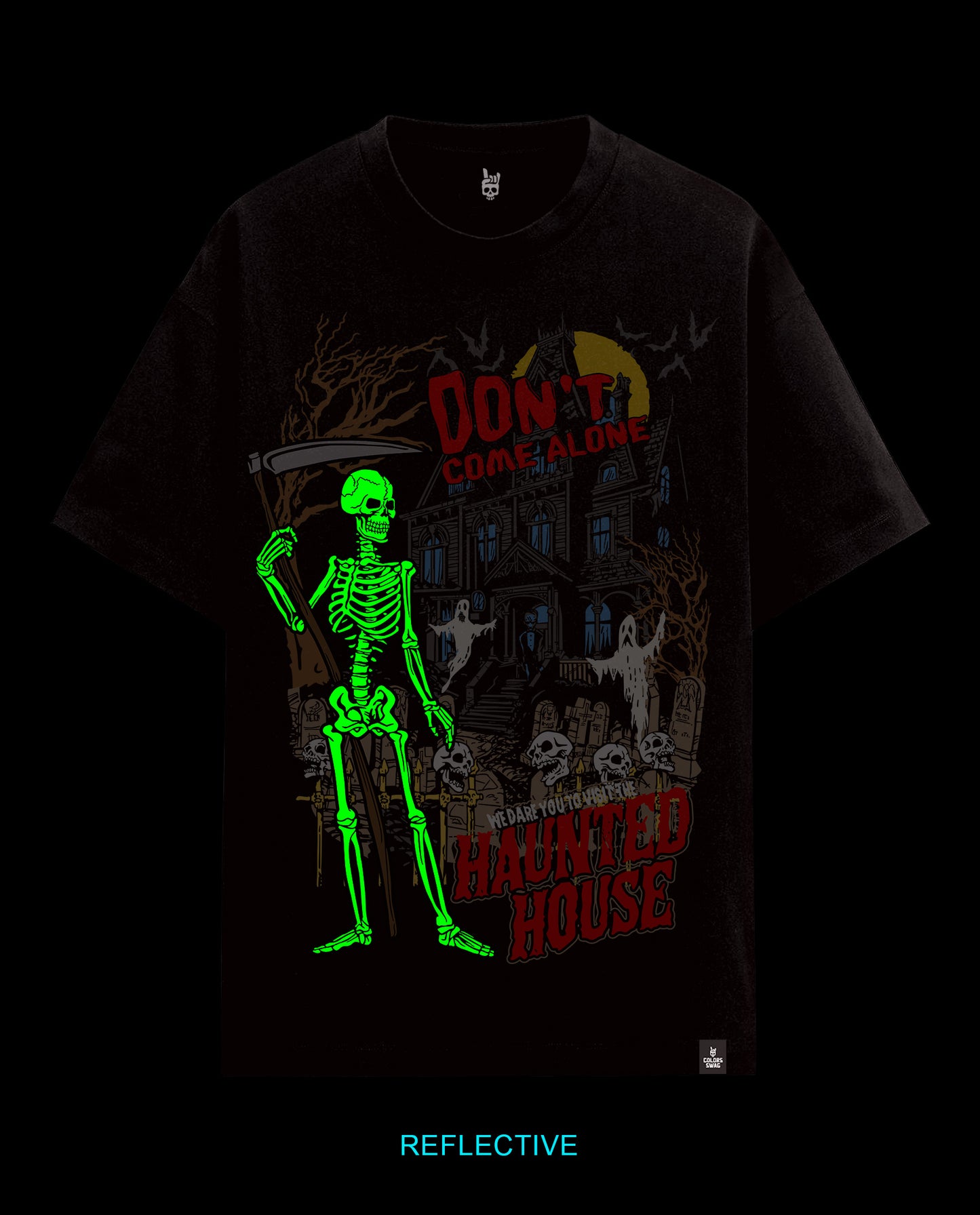 Haunted House - Premium Men Oversized Tees