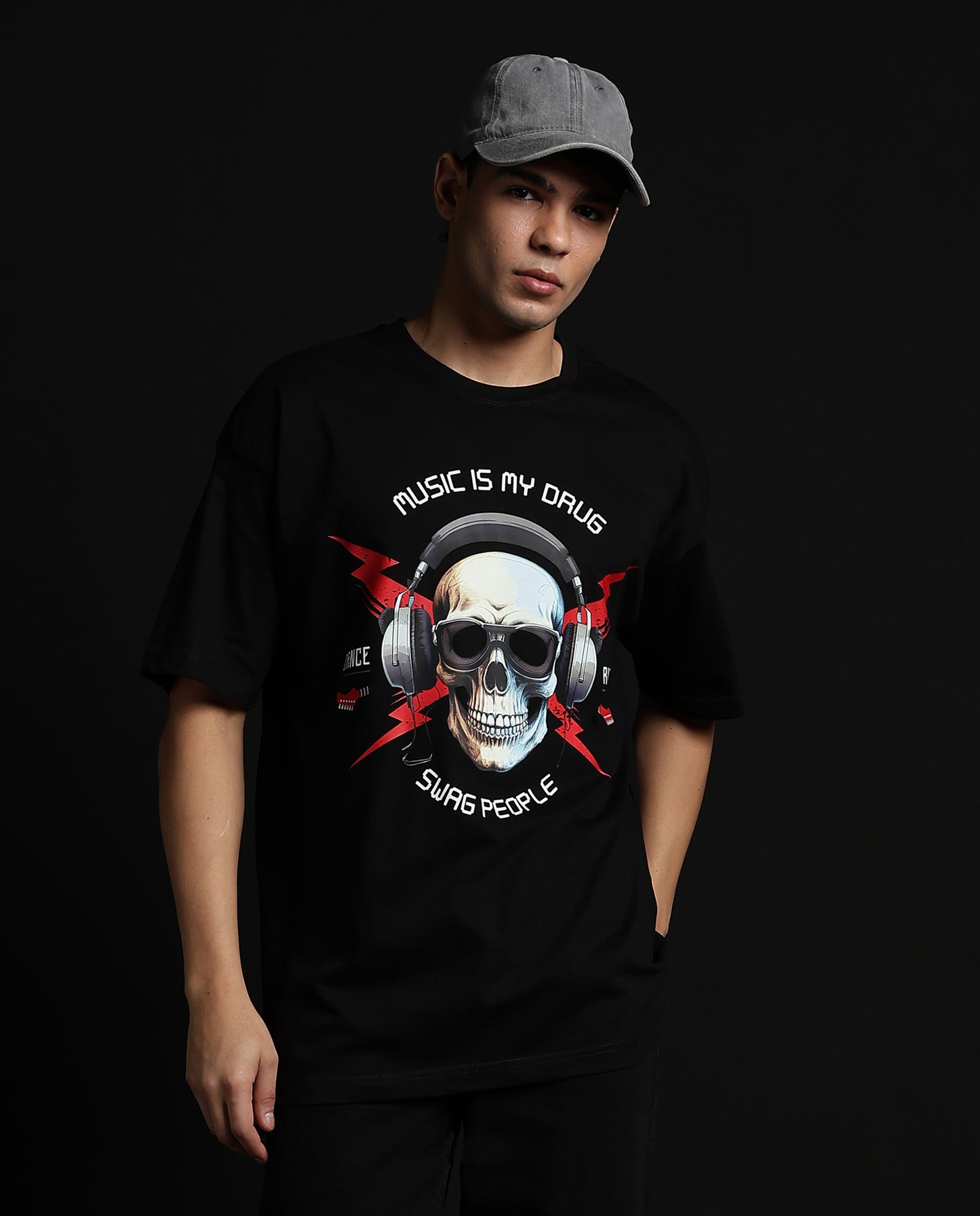 Music is my Drug Silver - Men Regular Fit Tees