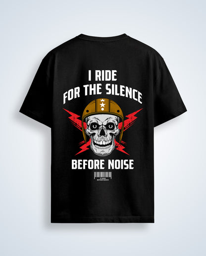 I Ride for the Silence - Premium Men Oversized Printed Tees