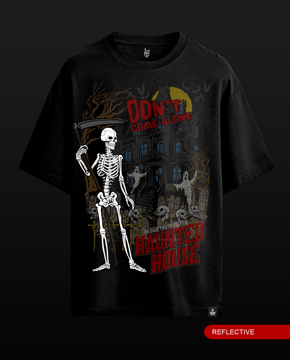 Haunted House - Premium Men Oversized Tees