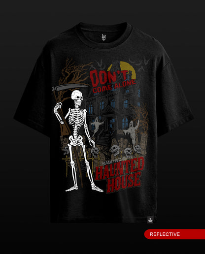 Haunted House - Premium Men Oversized Tees