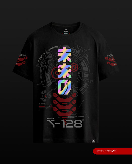 Proximity Alert - Black Regular Fit Reflective T-shirt
