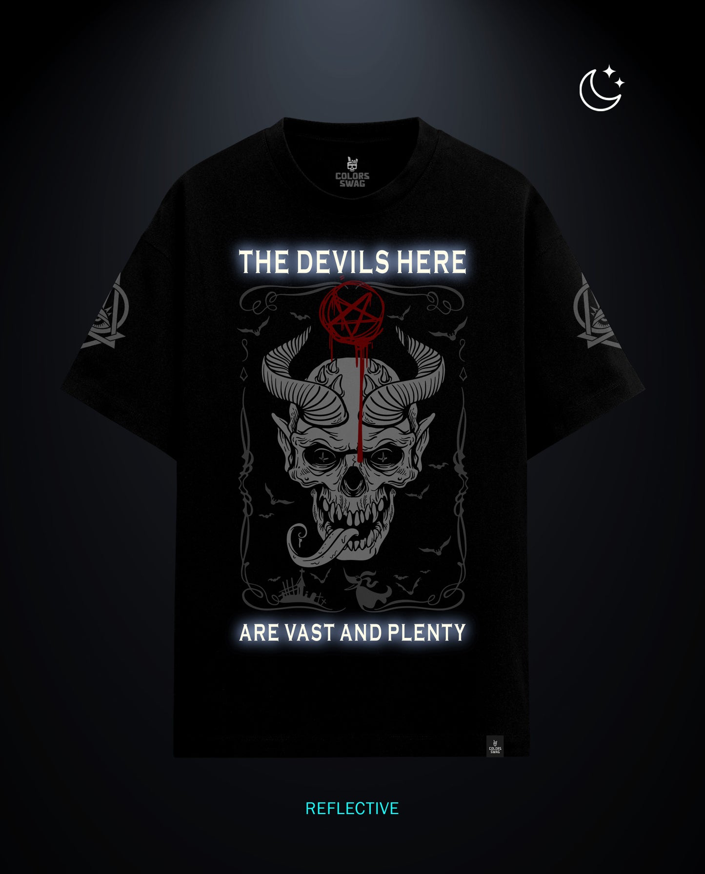 The Devils Here - Premium Men Oversized Tees