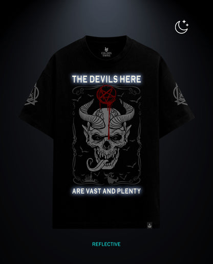The Devils Here - Premium Men Oversized Tees