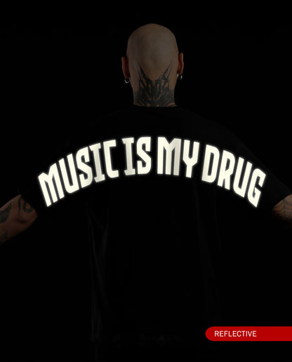 Music is my Drug Silver - Men Regular Fit Tees