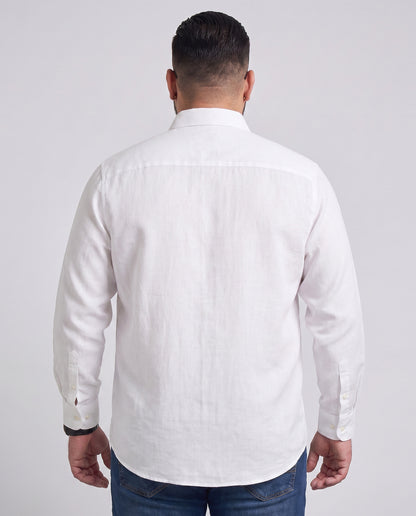 Men's White Cotton Lenin Shirt