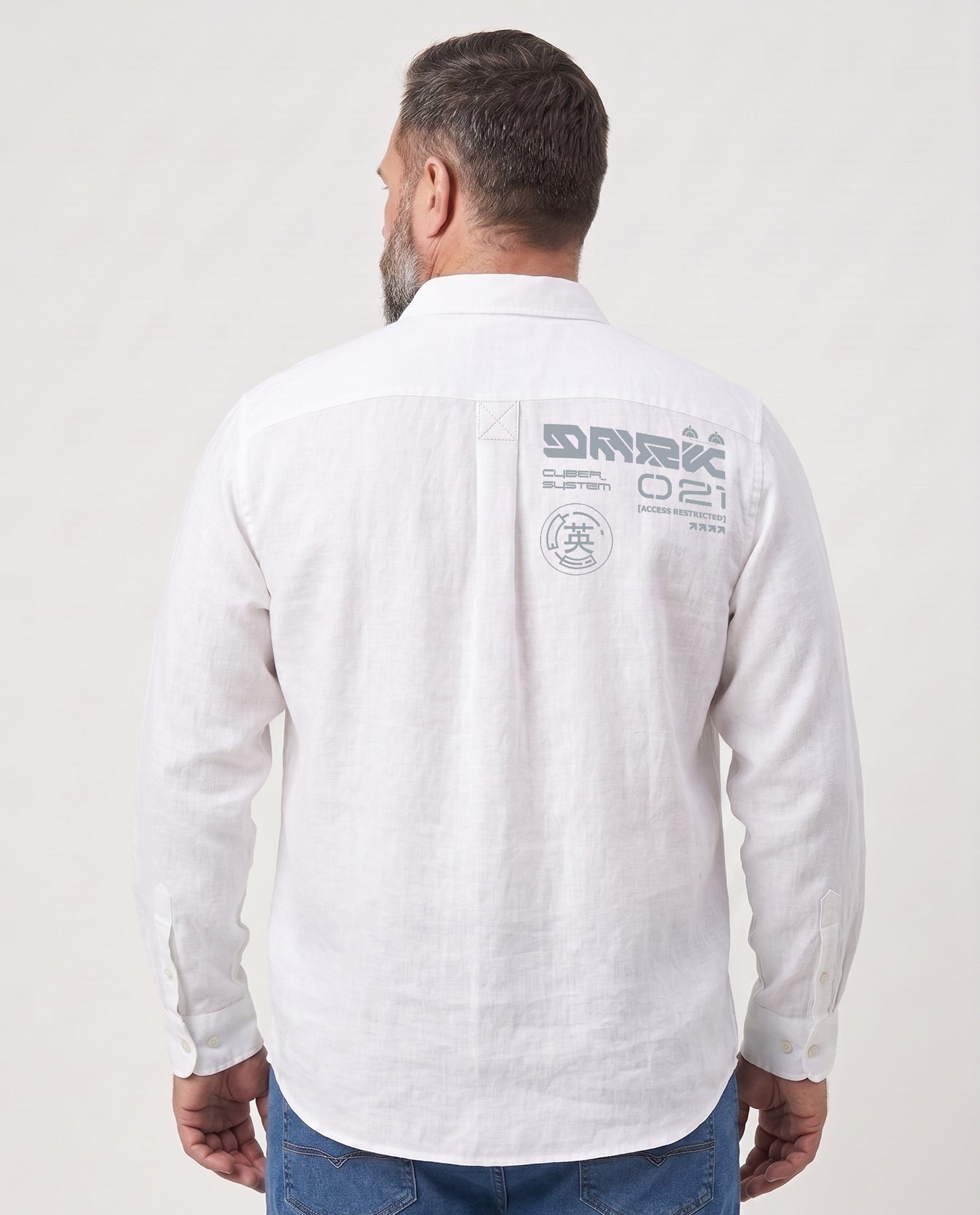 Men's Plus Size Pure Cotton Casual Shirt (White)