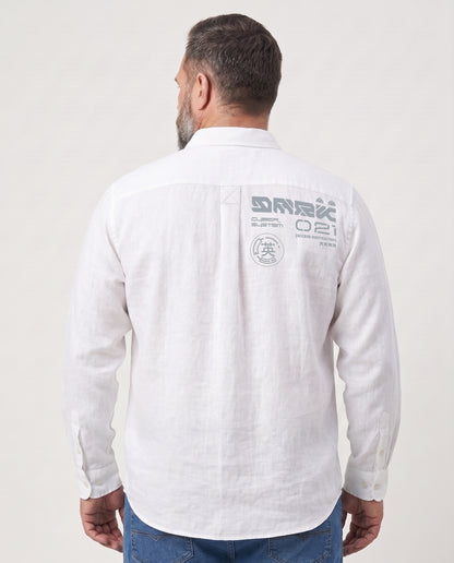 Men's Plus Size Pure Cotton Casual Shirt (White)