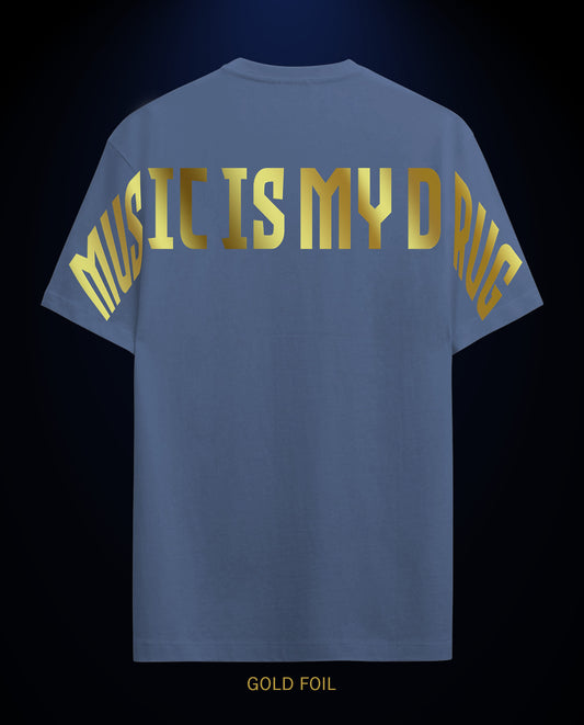 Reflect Music is my Drug Gold - Men Regular Fit Tees