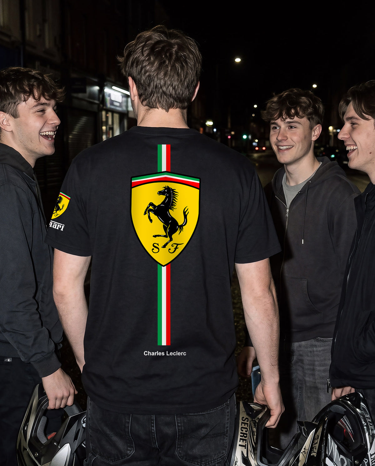 Ferrari Flag - Premium Men Oversized Printed Tee